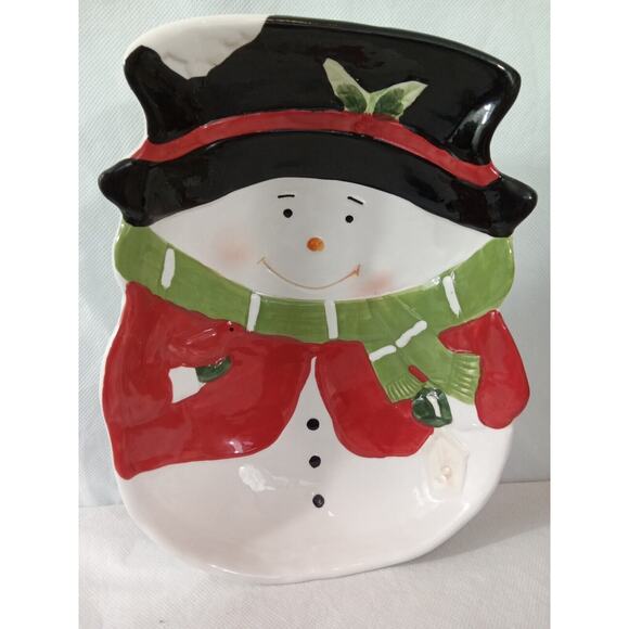 Unbranded Other - Snowman Santa Claus Christmas Serving Dish Candy Dish Ceramic